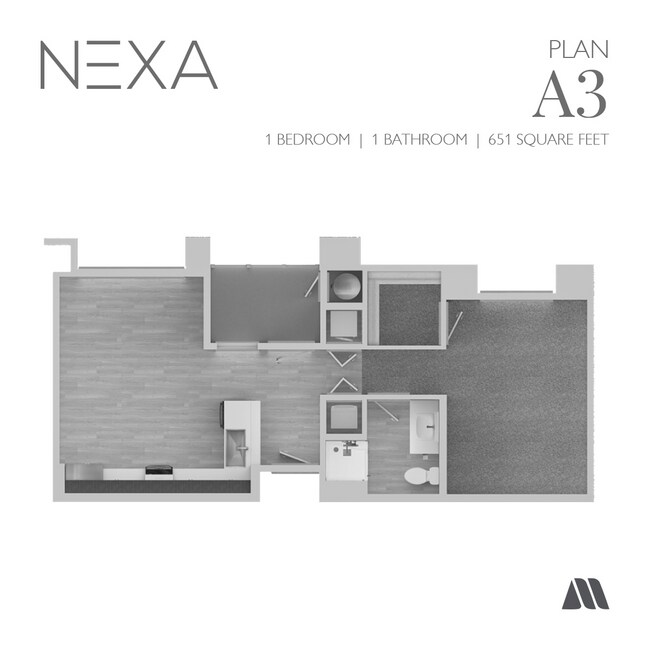 1 Bed/1 Bath 2005 floor plan